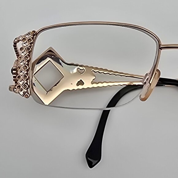 Caviar Champagne Series M5568 C.21 Gold w/ Swarovski Crystals Eyeglasses Frame - Picture 15 of 16